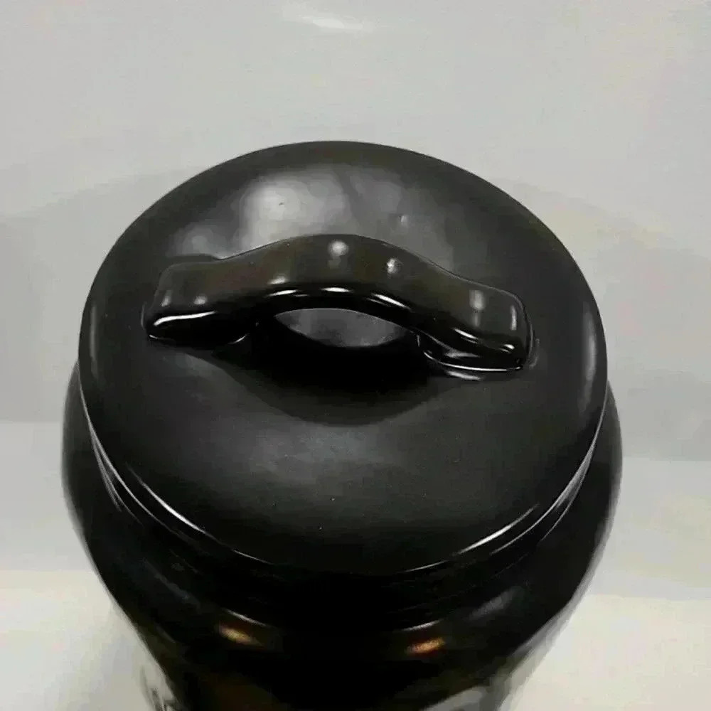 Rae Dunn HAPPY HOWLOWEEN Canister - black - 9' tall -Rae 6" diemeter K701907 - Picture 2 of 7